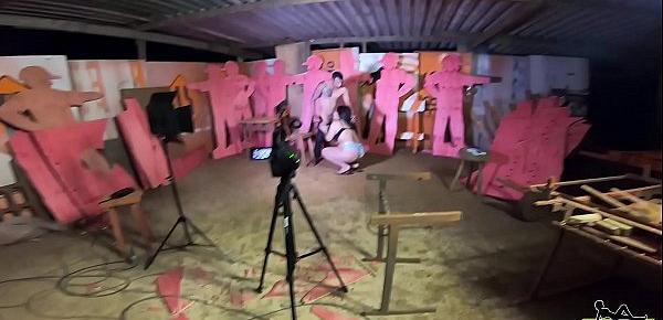  Por trás das câmeras de Gabriela Ramos gravando com Bettohfitness na marcenaria - Binho Ted - Sandro Lima